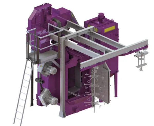 Monorail shot blast machine