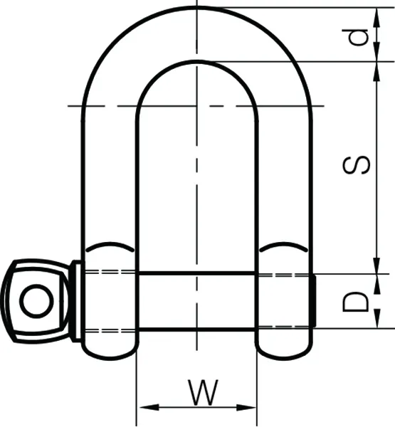 Commercial Bow Shackles Galvanised Screwed Collar Pin