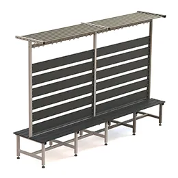 Slatted Locker Bench with Hat Stand