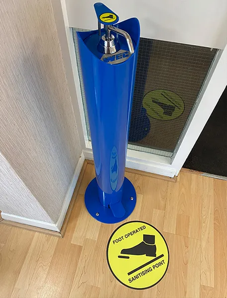 WEC Foot Operated Hand Sanitiser Dispenser - Powder Coated Finish