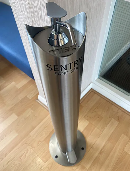 WEC Stainless Steel Foot Operated Hand Sanitiser Dispenser - SENTRY